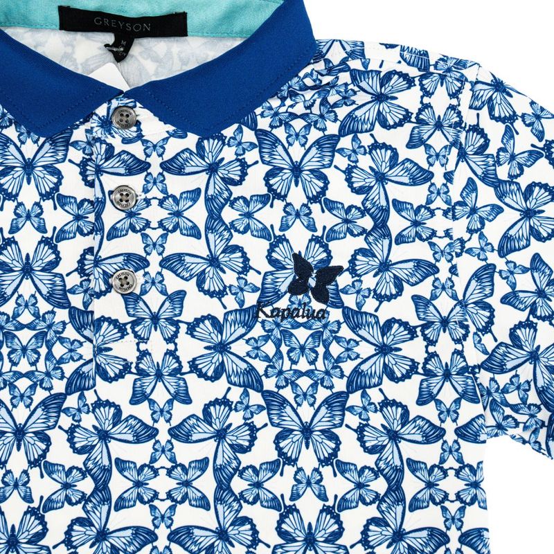GREYSON X KAPALUA YOUTH BLUE MIGRATION POLO