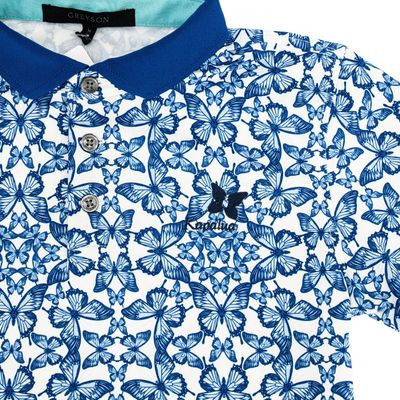 GREYSON X KAPALUA YOUTH BLUE MIGRATION POLO