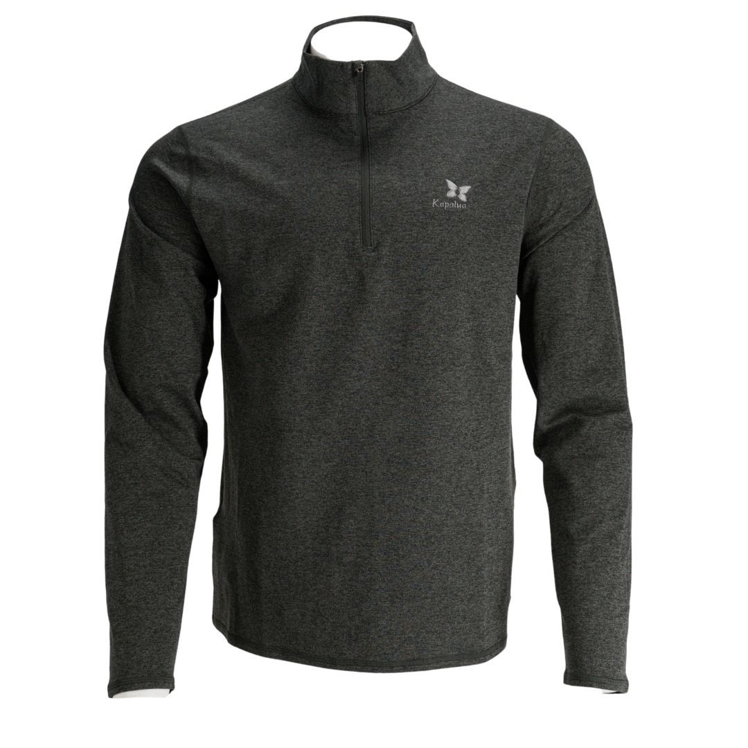 VUORI PONTO 1/2 ZIP MOCK NECK, Color: CHARCOAL HEATHER, Size: XXL