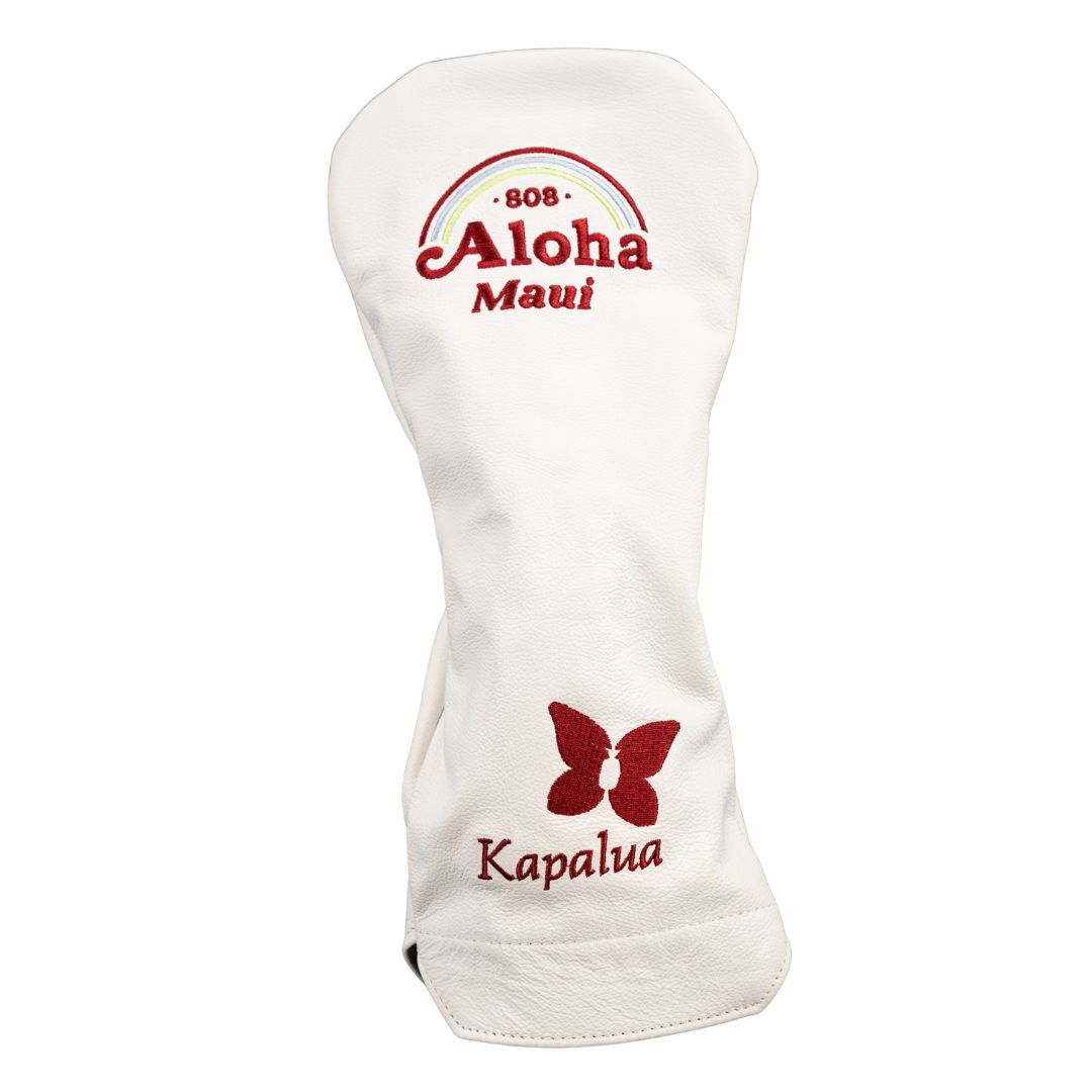 ALOHA DRIVER LEATHER HEADCOVER, Color: WHITE