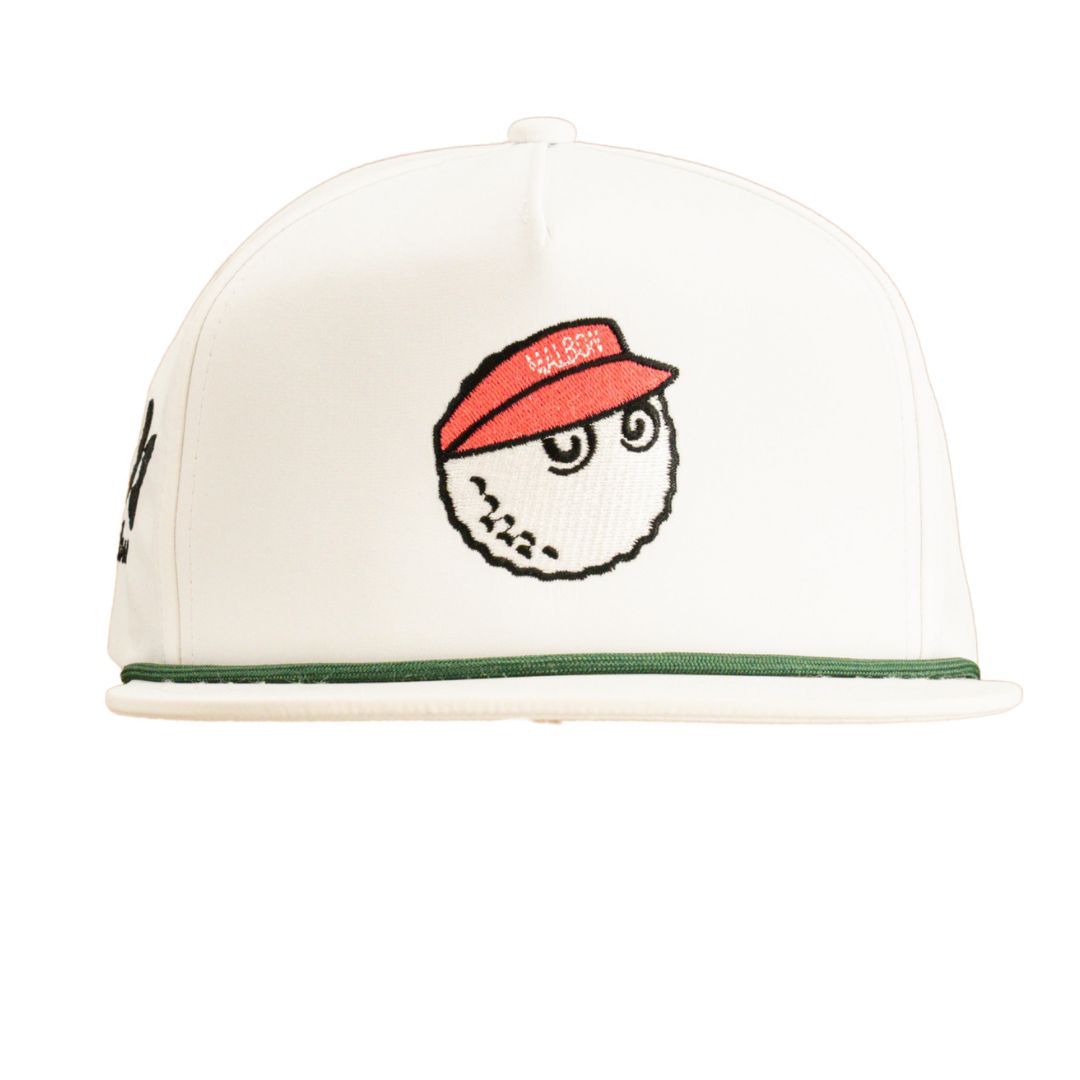 MALBON ROPE 5 PANEL HAT, Color: WHITE, Size: OS