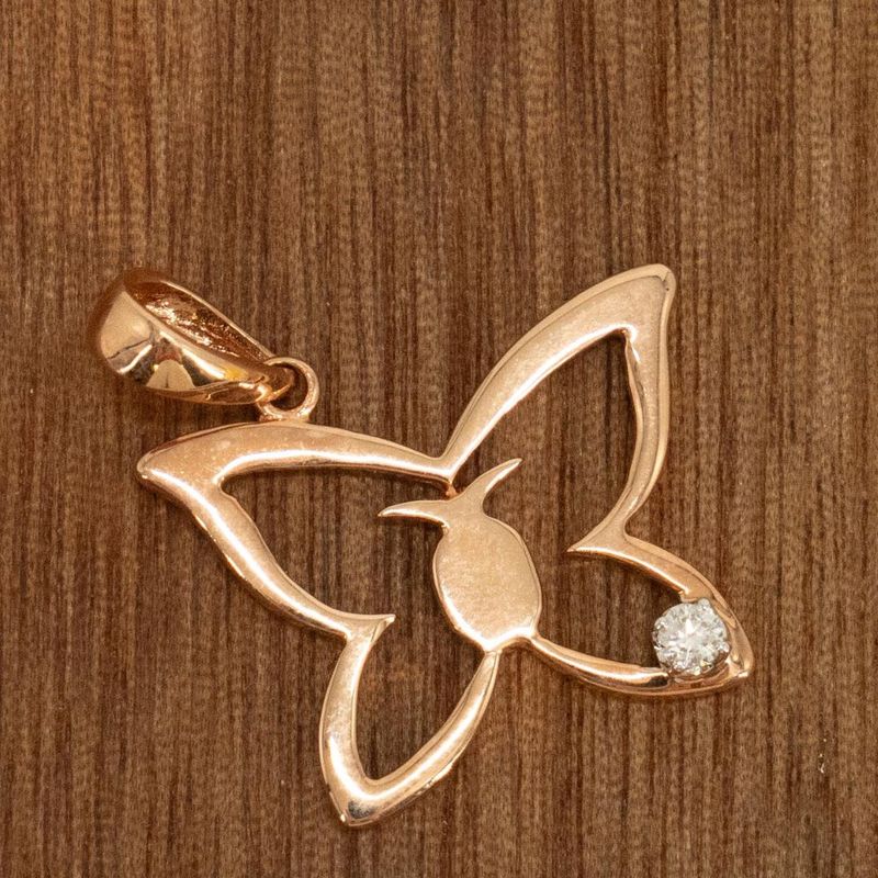 DENNY WONG 14K ROSE GOLD W/ DIAMOND KAPALUA PENDANT (23MM)