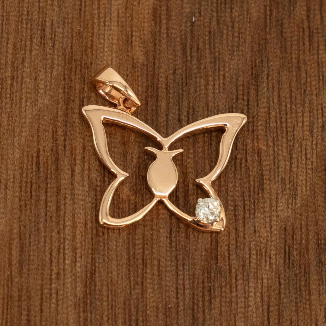 DENNY WONG 14K ROSE GOLD W/ DIAMOND KAPALUA PENDANT (18MM)