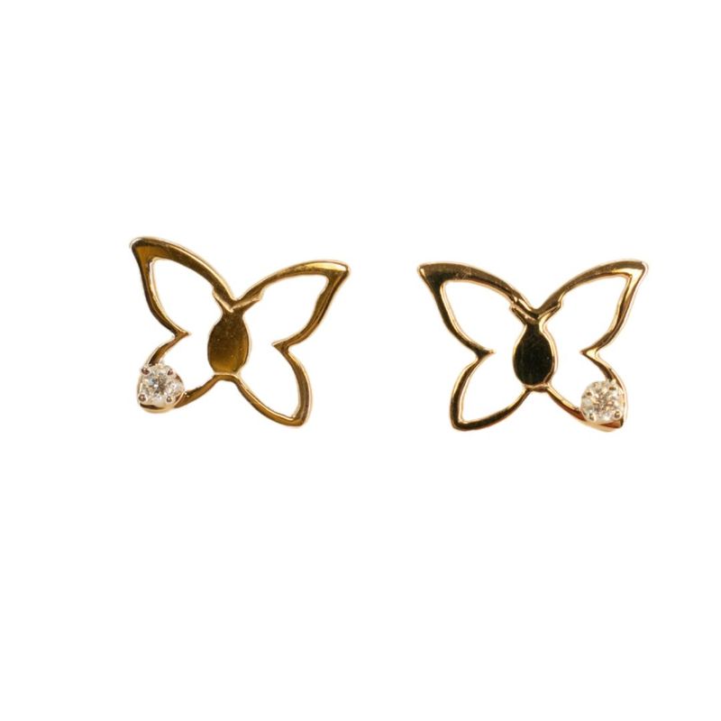 DENNY WONG 14K YELLOW GOLD W/DIAMONDS KAPALUA STUD EARRINGS (14MM)