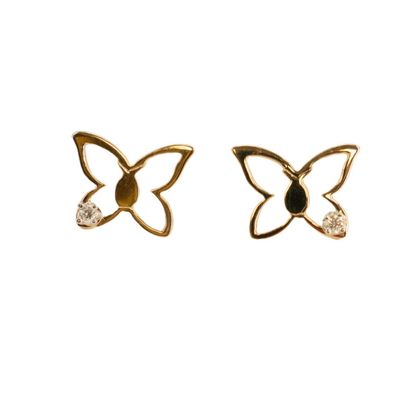 DENNY WONG 14K YELLOW GOLD W/DIAMONDS KAPALUA STUD EARRINGS (14MM)
