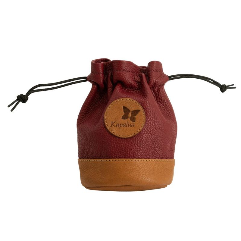 KAPALUA DRAWSTRING LEATHER POUCH W/ CUSTOM BUTTERFLY LINER (more colors)