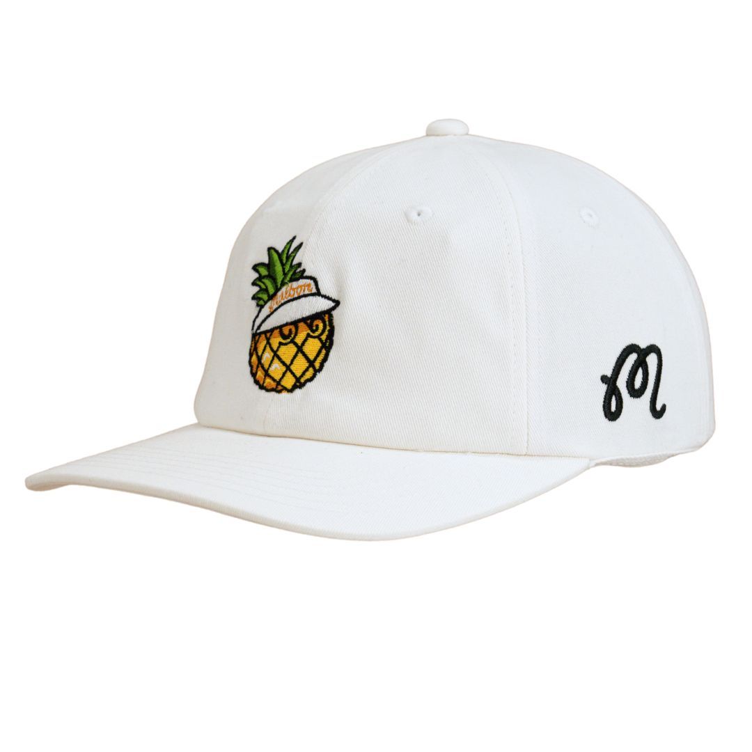 MALBON PINEAPPLE COTTON TWILL DAD HAT, Color: WHITE, Size: OS