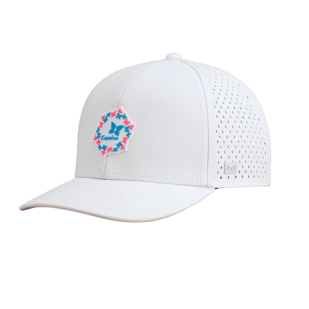 MELIN HYDRO A-GAME BUTTERFLY LEI CAP, Color: WHITE, Size: NEON