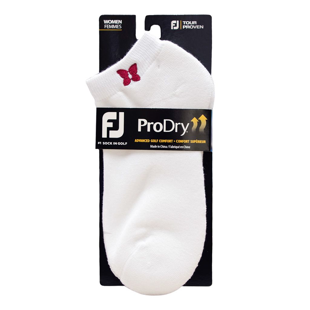 FOOT JOY LADIES SPORTLET SOCK (WHITE/BURGUNDY)