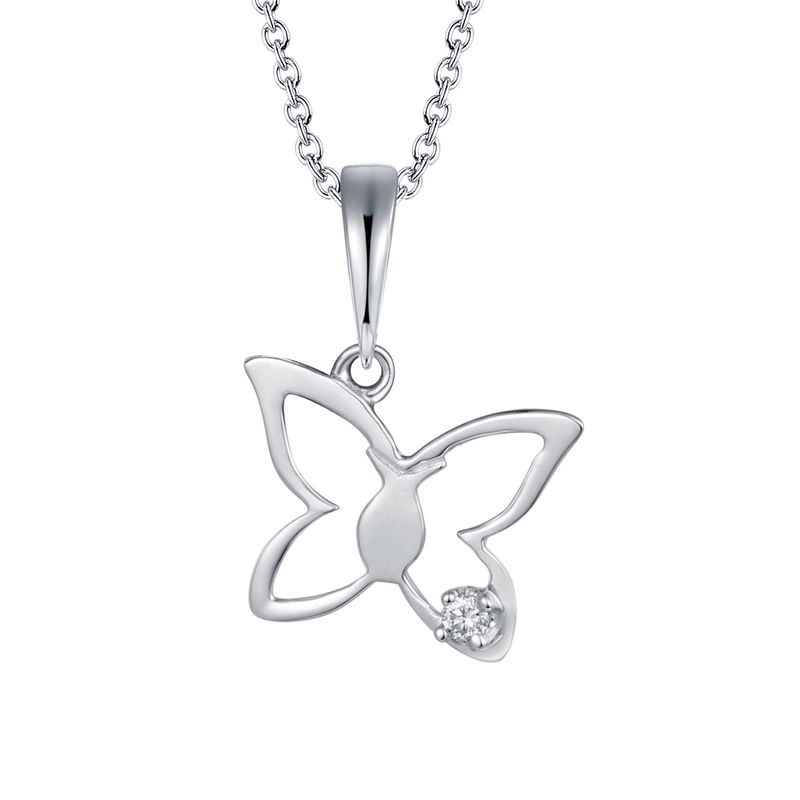 DENNY WONG 14K WHITE GOLD W/DIAMOND KAPALUA PENDANT (14MM)