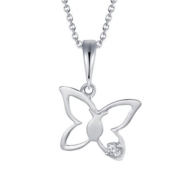 DENNY WONG 14K WHITE GOLD W/DIAMOND KAPALUA PENDANT (14MM)