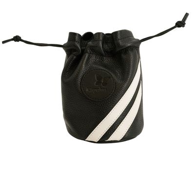 KAPALUA DRAWSTRING LEATHER POUCH W/ CUSTOM BUTTERFLY LINER