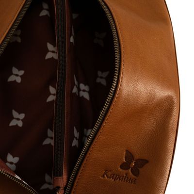 KAPALUA LEATHER SHOE BAG W/ CUSTOM BUTTERFLY LINER