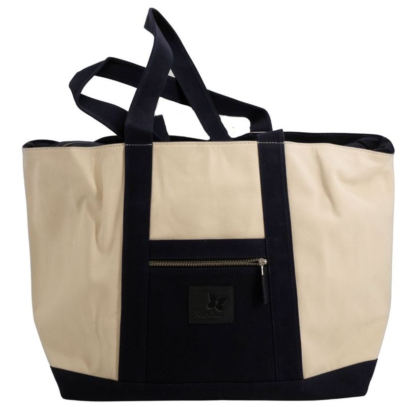 KAPALUA EXTRA LARGE CANVAS TOTE W/ CUSTOM BUTTERFLY LINER