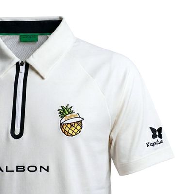 MALBON PINEAPPLE PERFORMANCE ZIP RAGLAN POLO