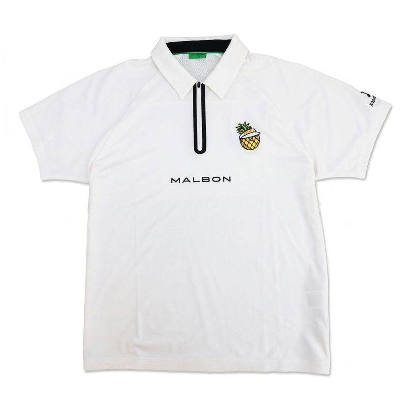 MALBON PINEAPPLE PERFORMANCE ZIP RAGLAN POLO