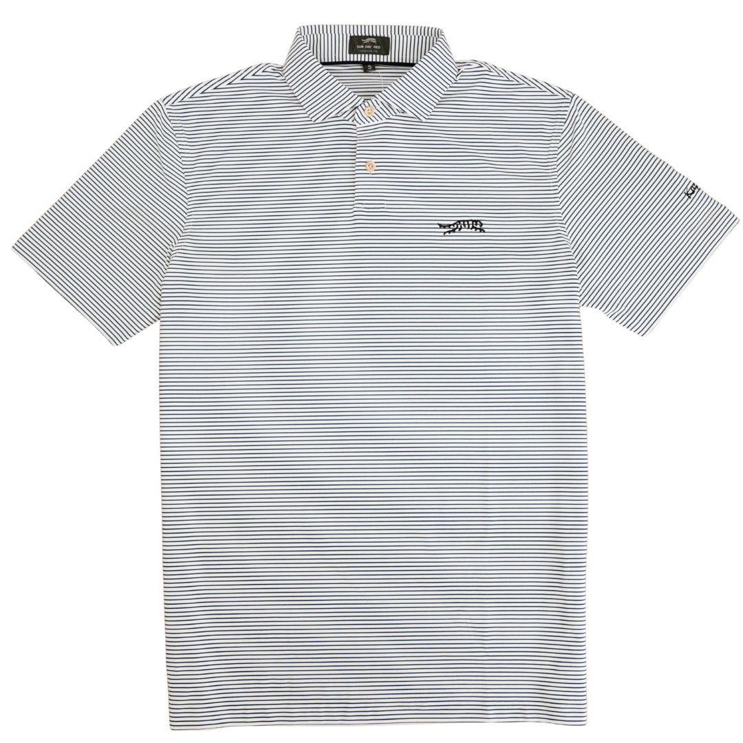 SUN DAY RED REFINED CYPRESS STRIPE POLO (WHITE)
