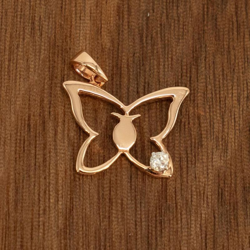 DENNY WONG 14K ROSE GOLD W/ DIAMOND KAPALUA PENDANT (18MM)