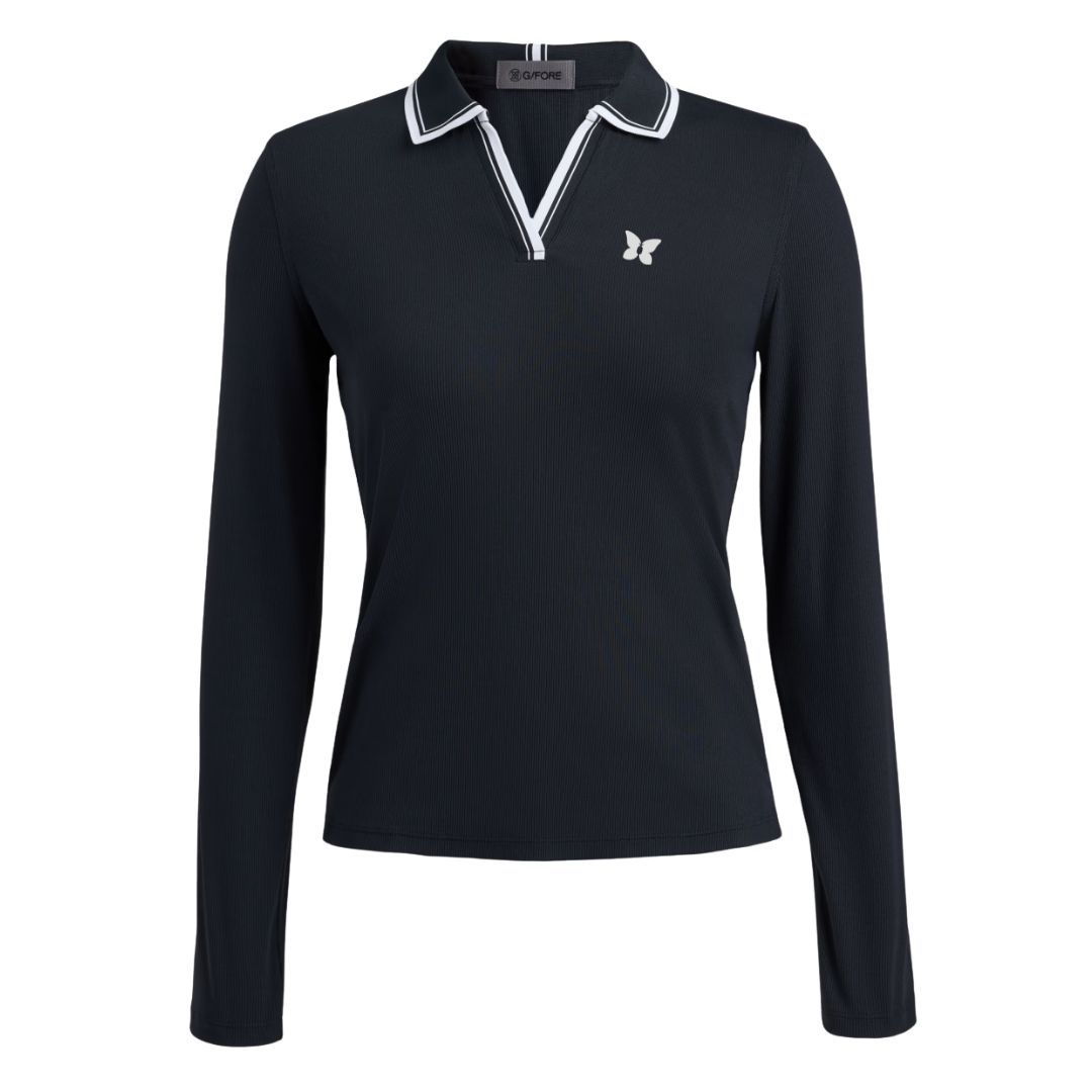 G/FORE JOHNNY COLLAR NYLON RIB LONG SLEEVE POLO