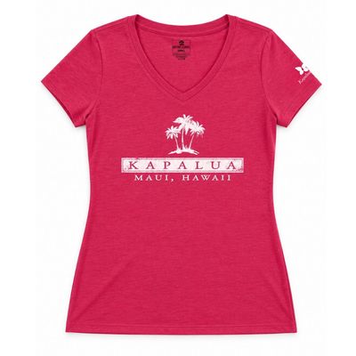 KAPALUA LADIES PALM TREE V-NECK TEE