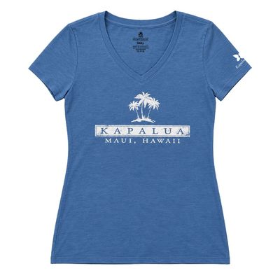 KAPALUA LADIES PALM TREE V-NECK TEE