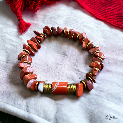 Bracelet en jaspe rouge