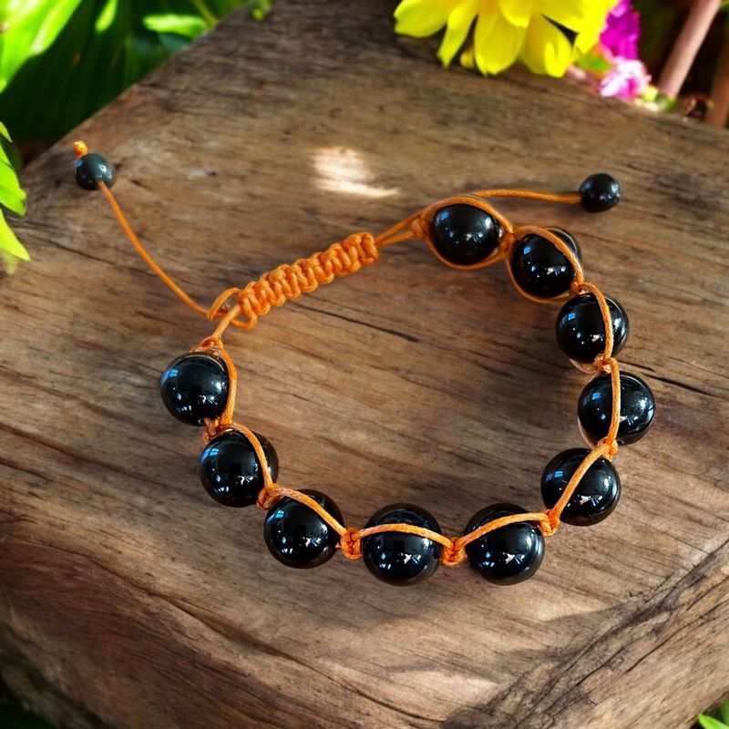 Bracelet Shamballa en onyx noir