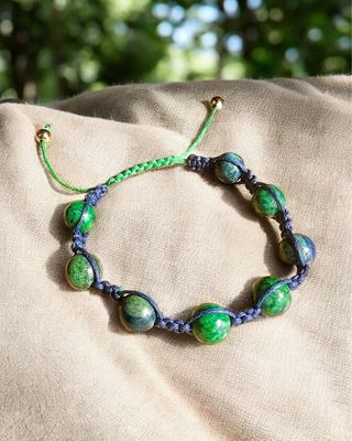 Bracelet Shamballa en azurite malachite