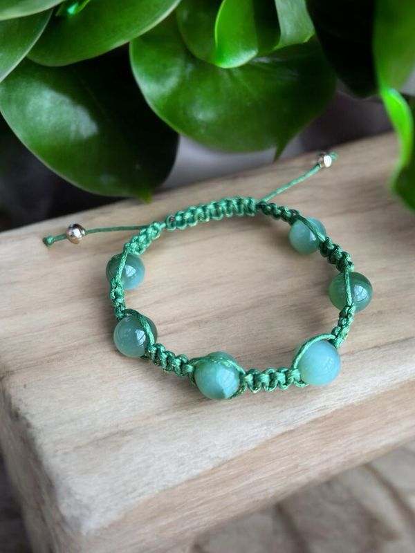 Bracelet Shamballa en jade vert