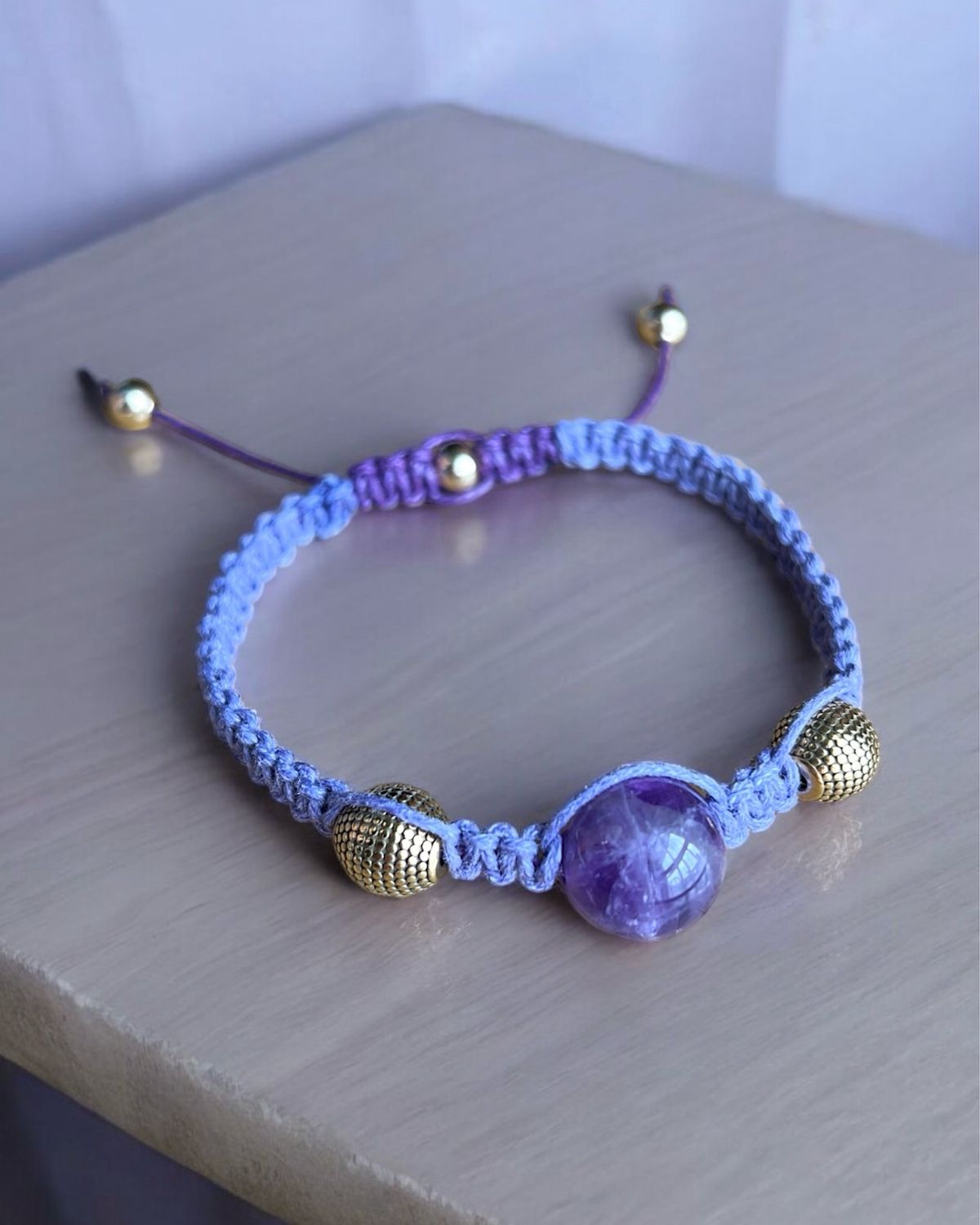 Bracelet Shamballa en améthyste