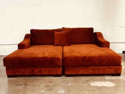 Custom Large Burnt Orange Chaise / Daybed Set