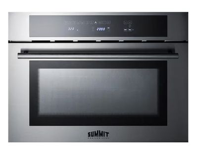 Summit: 24 in. Single Electric Wall Oven with Speed Cook and Convection in Stainless Steel