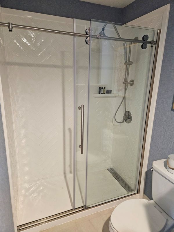 Brand New Custom Sliding Glass Shower Door Set