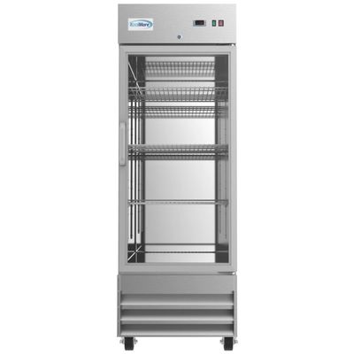 Koolmore: 29 in. One Glass Door Reach-In Refrigerator, 23 Cu. Ft. in Stainless-Steel