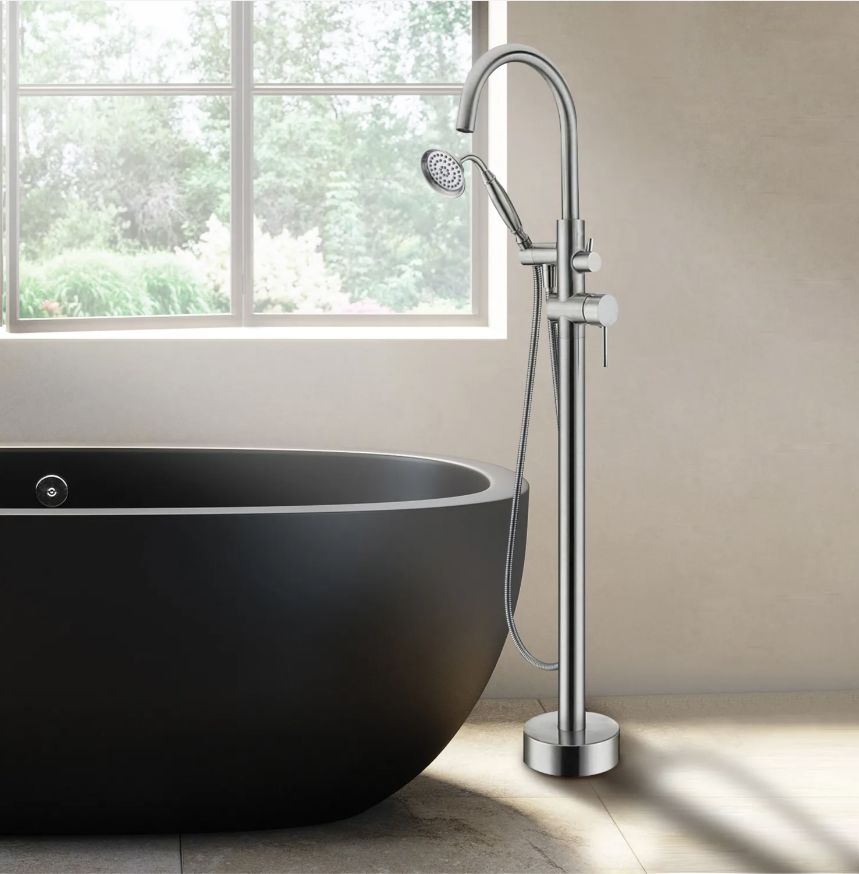 Casainc: Freestanding Bathtub Faucet with Hand Held Shower and Double Handle
