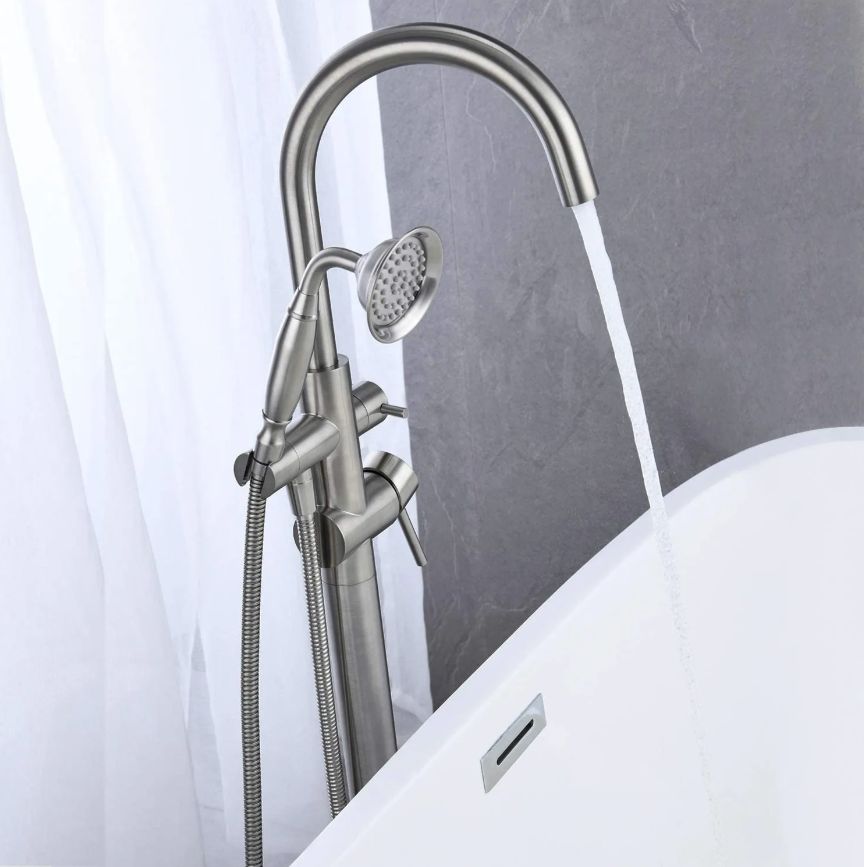Casainc: Freestanding Bathtub Faucet with Hand Held Shower and Double Handle