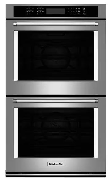 Kitchenaid: 30 in. Double Electric Wall Oven Self-Cleaning with Convection in Stainless Steel