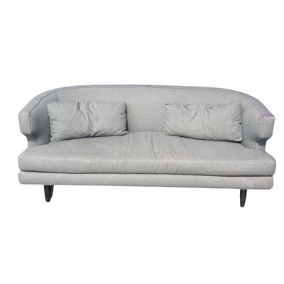 Room and Board Mid-Century Herringbone Curved Sofa