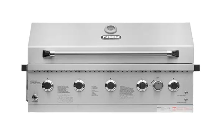 NXR: 37 in. 5-Burner Built-In Gas Grill in Stainless Steel with Infrared and Rotisserie Burner