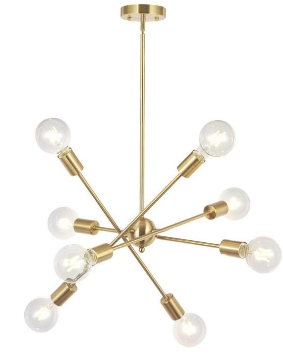 8 Lights Modern Sputnik Chandelier Lighting with Adjustable Arms Mid Century Pendant