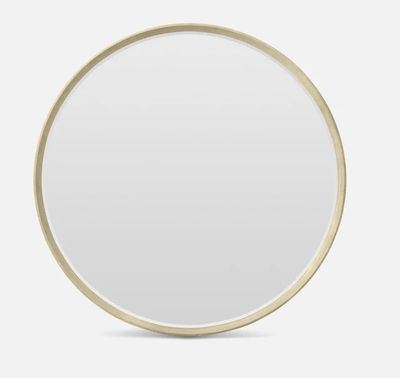 Emma Round Faux Shagreen Mirror