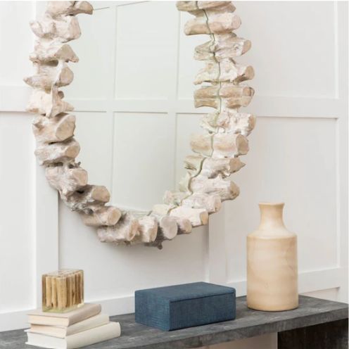 Tamas Oval Teak Mirror