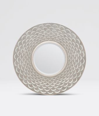 Natalie Scalloped Realistic Faux Shagreen Mirror