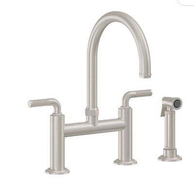 Descanso Bridge Kitchen Faucet with Side Spray - Arc Spout
