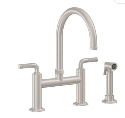 Descanso Bridge Kitchen Faucet with Side Spray - Arc Spout