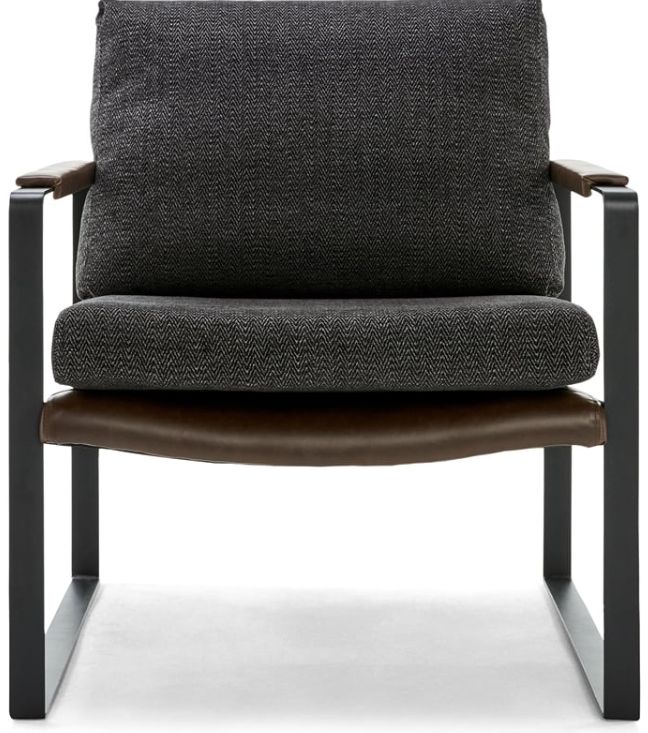 Everett Faux Leather Mid-Century Modern Accent Chair