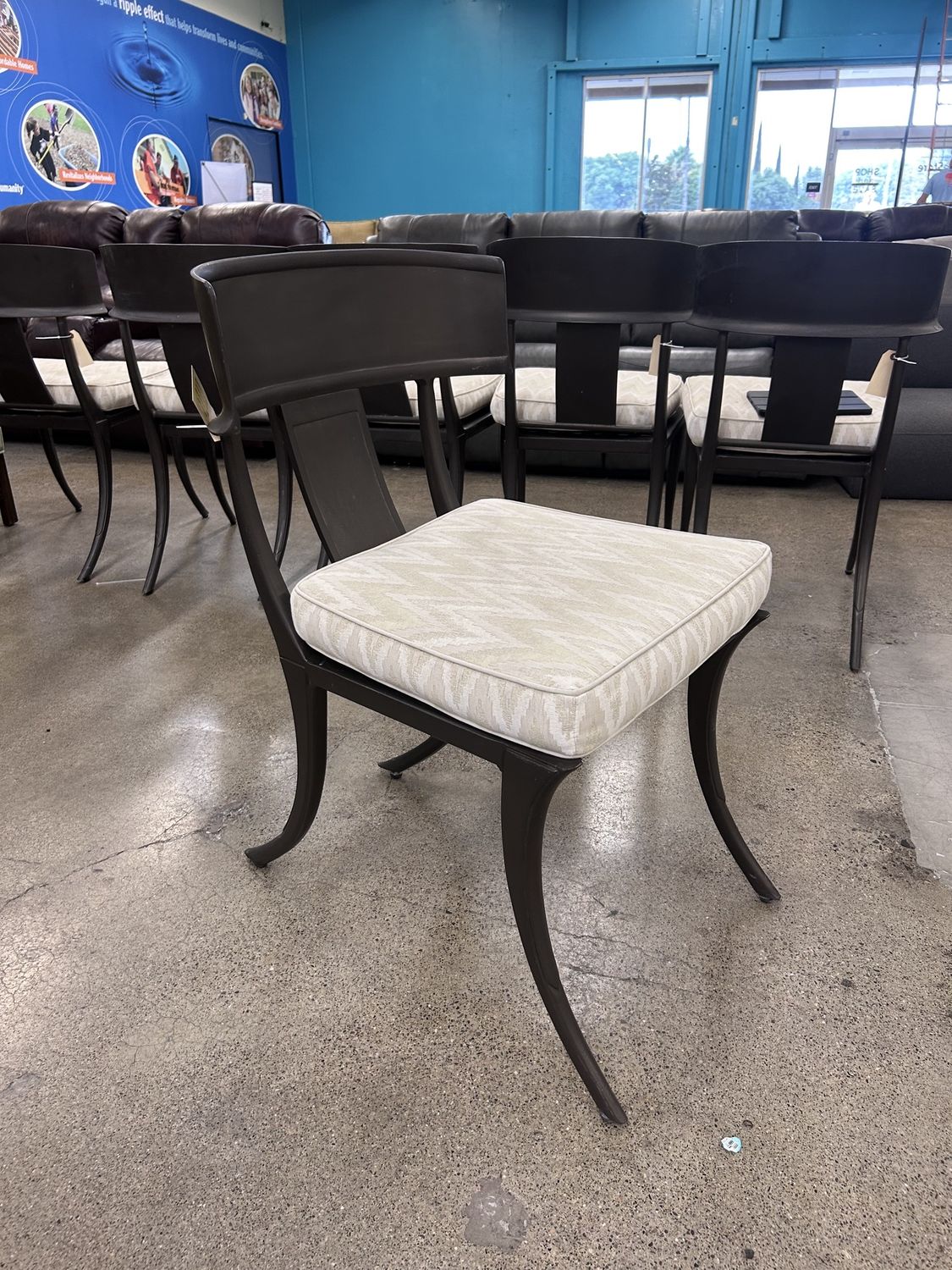 Bronzed Metal Klismos Garden Chairs