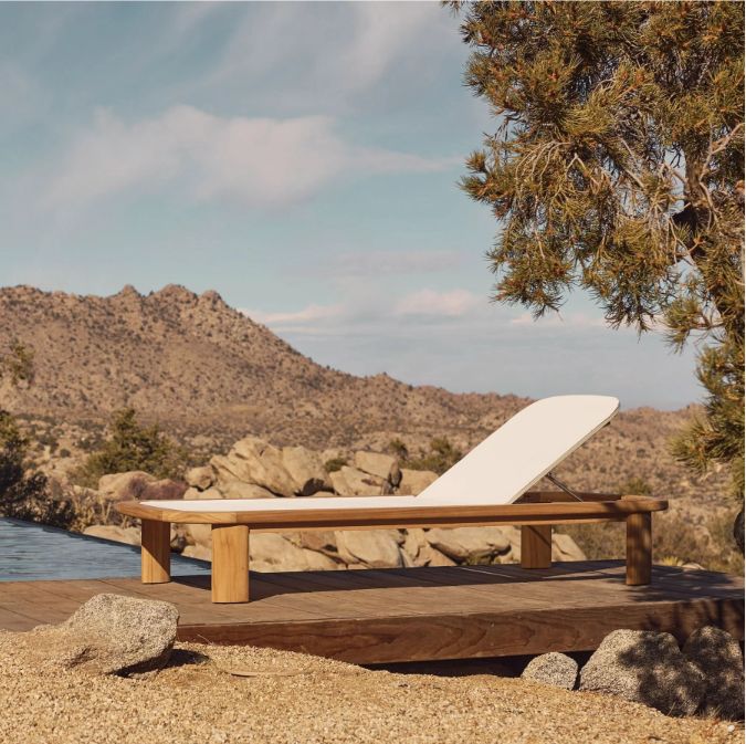 Chloe Teak Mesh Sun Lounger