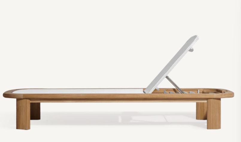 Chloe Teak Mesh Sun Lounger