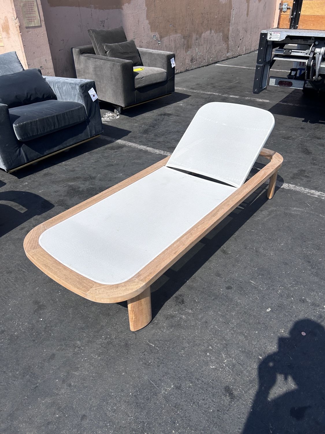 Chloe Teak Mesh Sun Lounger